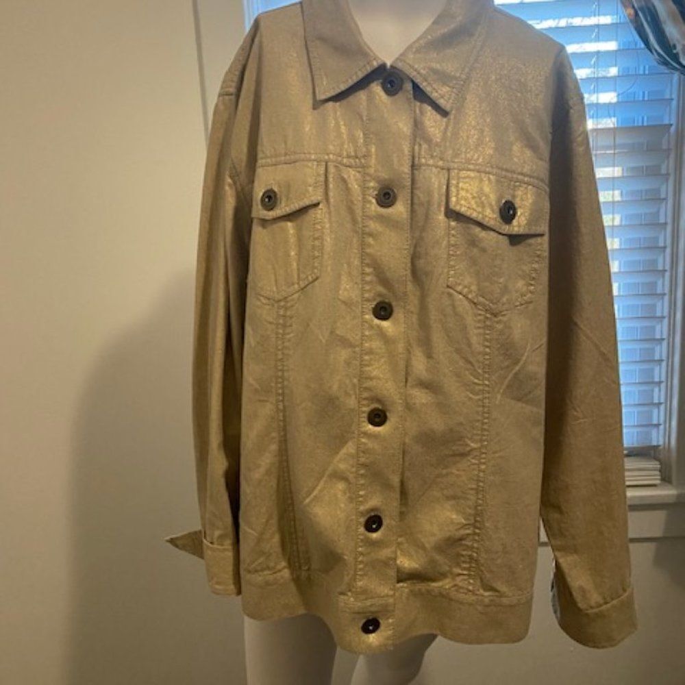 Liz Claiborne Gold Metallic Blazer, size 2X